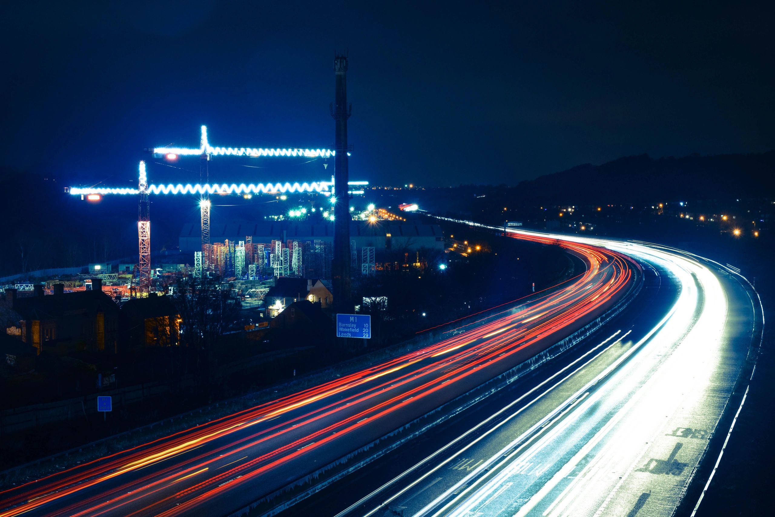 Motorway passing through Rotherham 