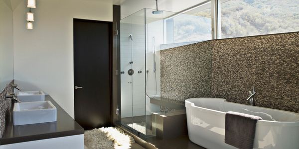 Custom frameless glass shower door 