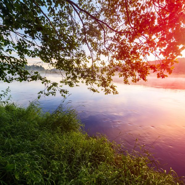 Sunrise over a river