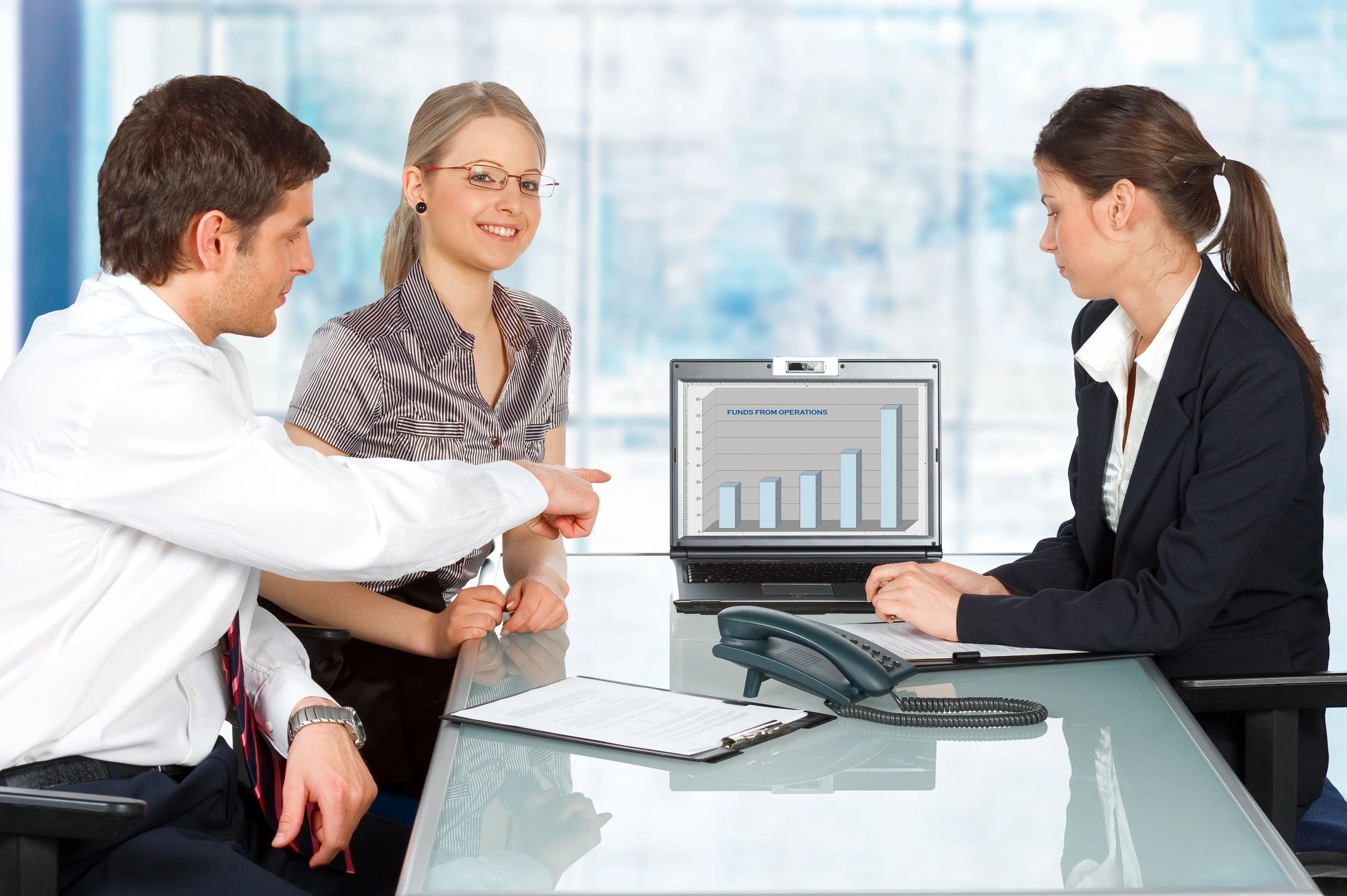 Business owner reviewing financial plans