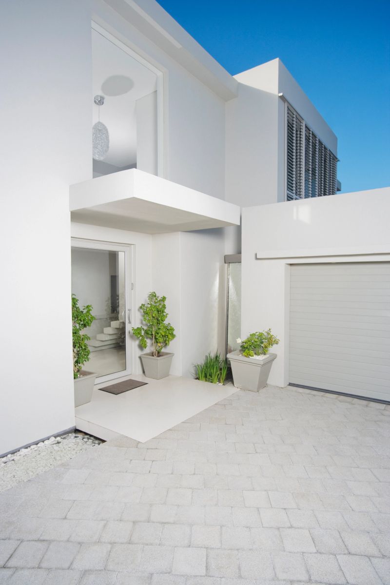 Entryway and garage of modern home