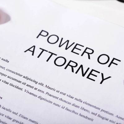 Close-up of a Power of Attorney document.