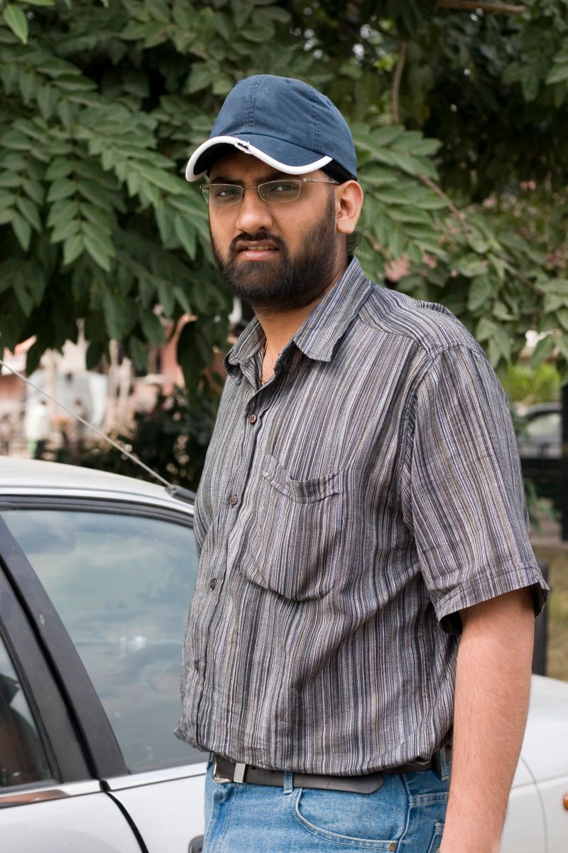 One Young Indian Adult Male Sikh Religion Vertical People Car