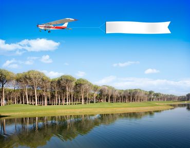 RC plane logo on vibrant background