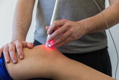 Hot laser therapy performed to reduce inflammation and accelerate healing of soft tissue injuries.