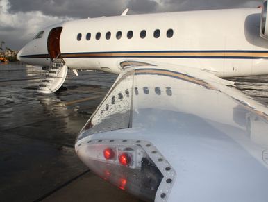 Corporate Jet on the ramp after cleaning.