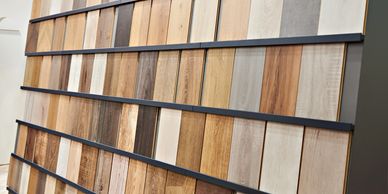 Luxury Vinyl tile samples in various colours