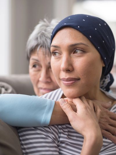 An adult woman and her mother.