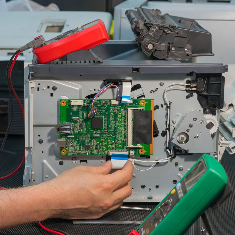 Disassembly of the laser printer in the service center by a certified engineer