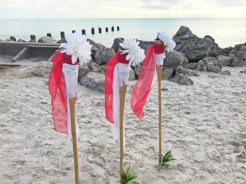 wedding props on beach