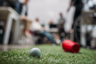Corporate golf clinic in Orange county indoor event 