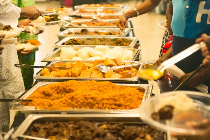 Catering setup for party