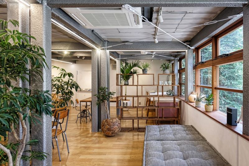 Interior view of empty cafe