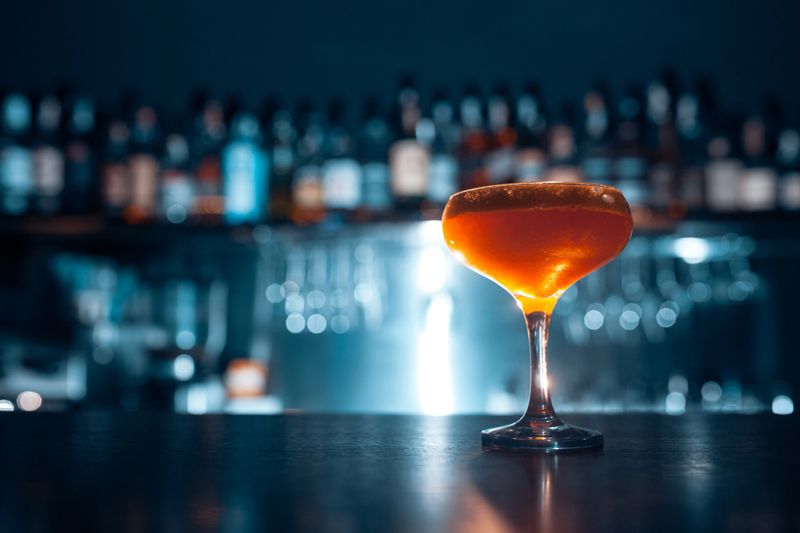 luxury drink on the bar and with decoration;