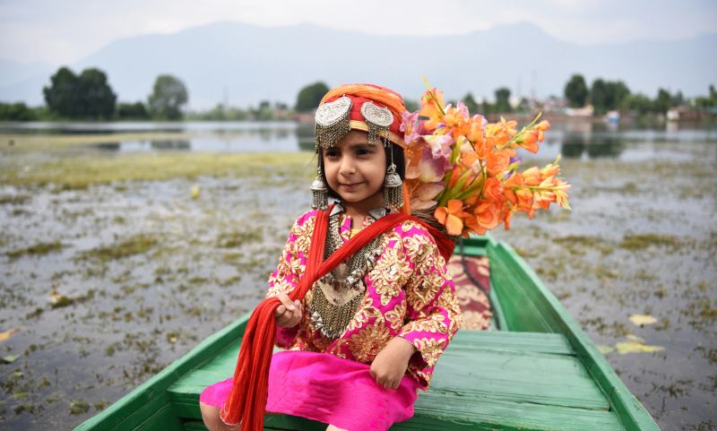 Young girl in Traditional Kashmir outfit