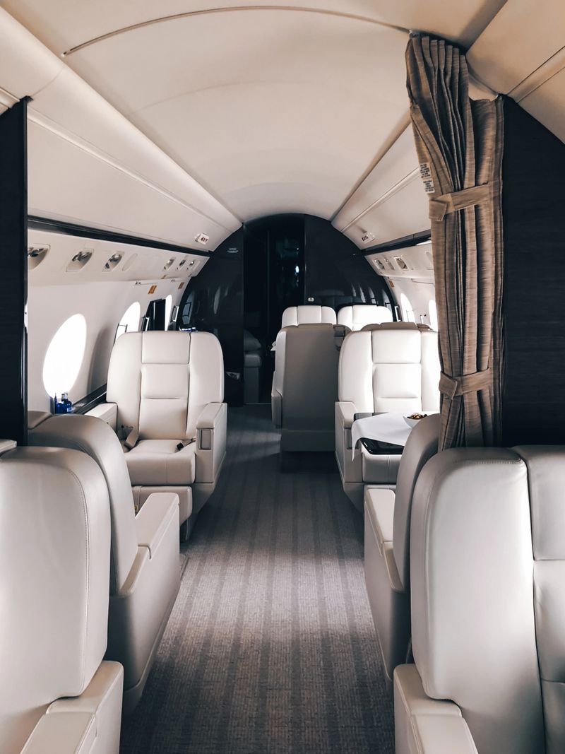 Interior of a private luxury jet