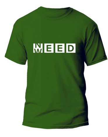 Introducing our stylish military green NEED WEED t-shirt design