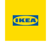 IKEA logo with blue letters on a yellow background.
