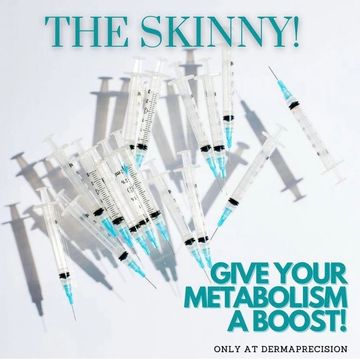 a picture of syringes that says "The skinny! Give your metabolism a boost!"