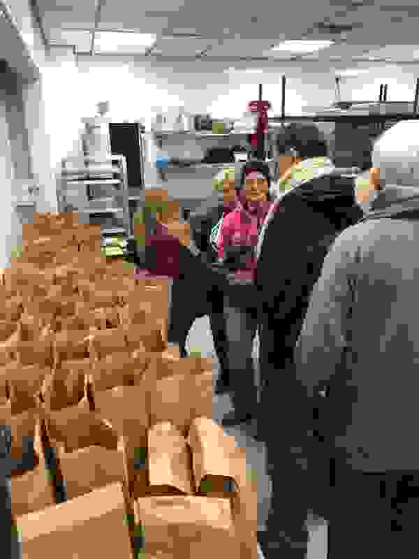 Preparing lunches to bring downtown
