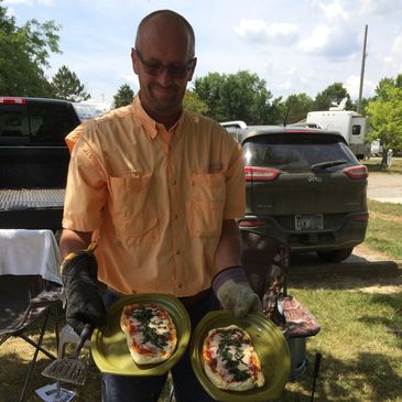 Camping Coach Dave campfire pizza