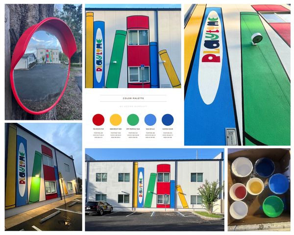 school mural, playtime learning academy, Florida paints, Adorn Murals, Adorn the Bay, Zibra paintbru