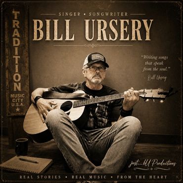 Bill Ursery holding an acoustic guitar.