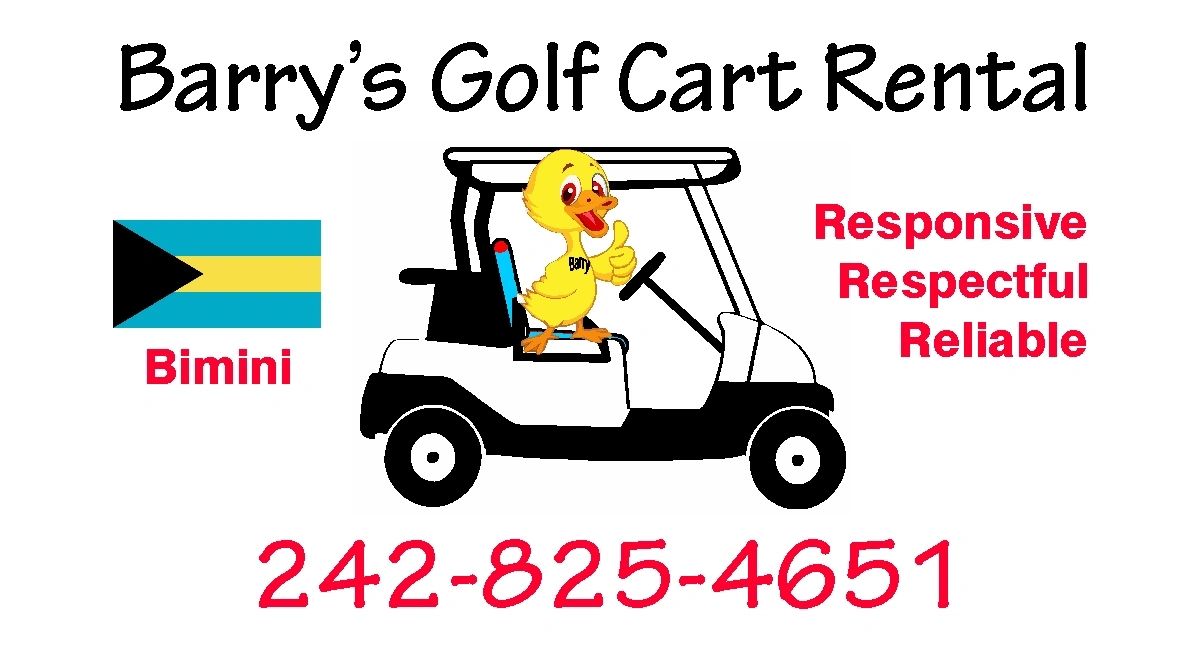 Golf cart rental in Bimini, Porgy Bay, Alice Town and Bailey Town Bahamas