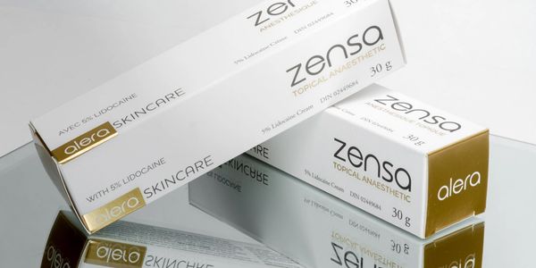 Zensa numbing cream. 5% lidocaine tubes in boxes