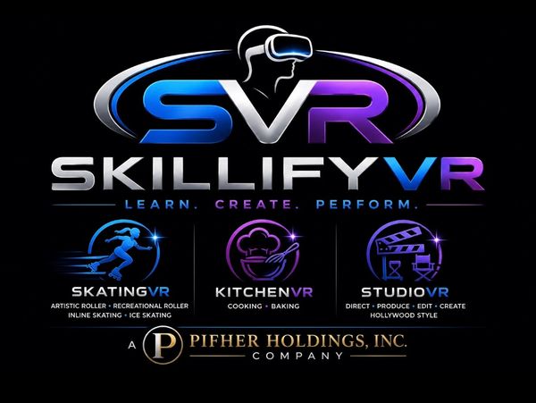 Skillify VR logo showcasing VR learning platforms.
