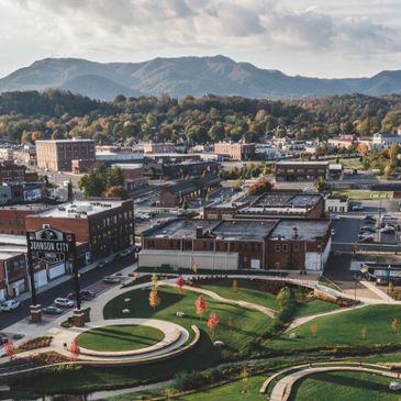 Aerial view of Johnson City