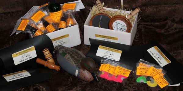 Rednecks Pride handmade diaphragm, Turkey friction pot calls, box calls, and deer grunt calls. 