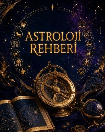 Astroloji rehberi ve burç simgeleri içeren bir görsel.