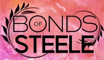 Graphic design featuring 'Bonds of Steele' text with a floral element.
