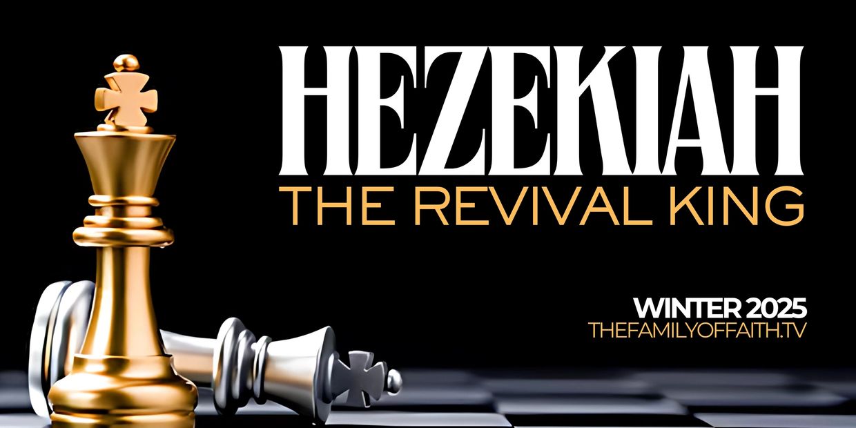 Hezekiah: The Revival King, Winter 2025 event announcement with chess imagery.