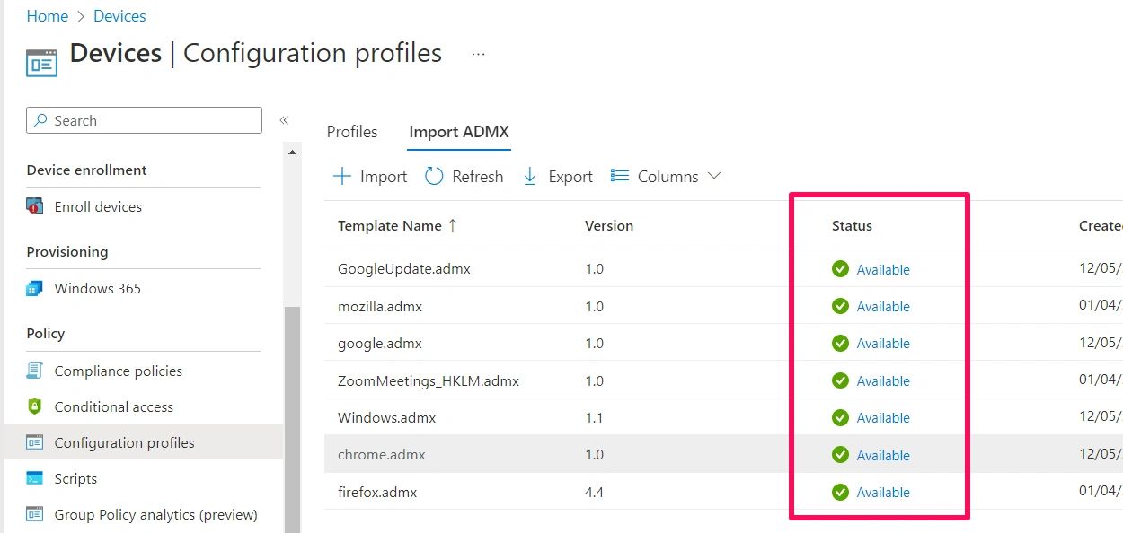 Import Custom (3rd Party) Administrative Templates into Intune