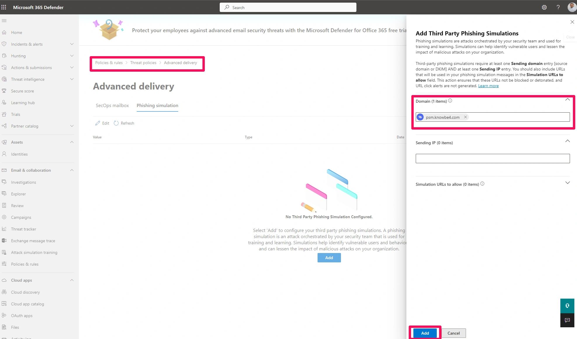 Knowbe4 Simulated Phishing Emails Report using Message Report