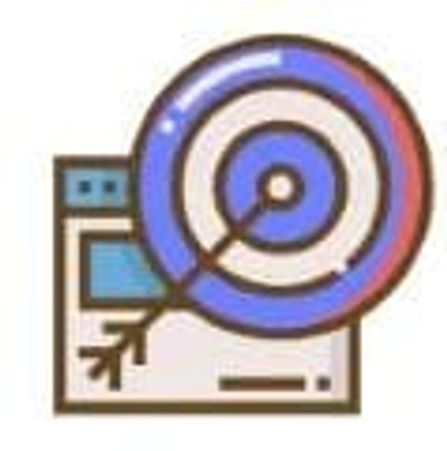 Icon of a target with an arrow hitting the bullseye on a document.