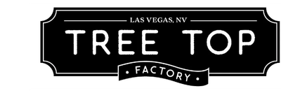 Black and white logo for Tree Top Factory in Las Vegas, NV.