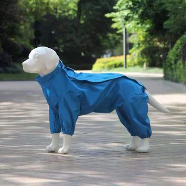 Capote impermeable poncho para perros azul. Capotes para perros Panama.