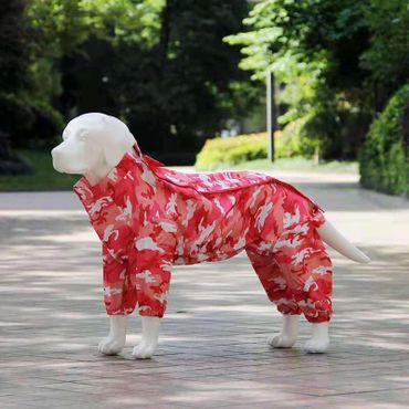 Capote impermeable poncho para perros rosa camuflaje. Capotes para perros Panama.