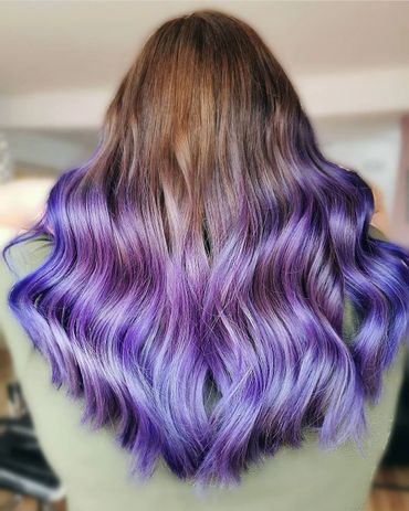 Vivid purple balayage