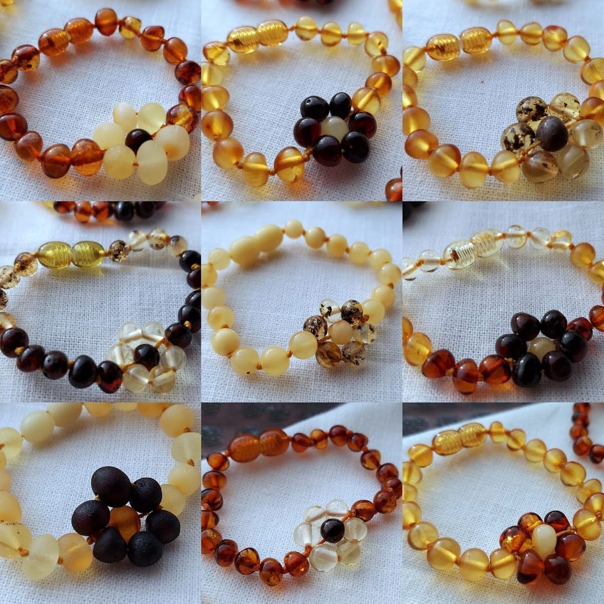 Amber Sunflowers Bracelet Collection 🌻5" Baby or Small Child Size🌻2.9 -5.3g🌻