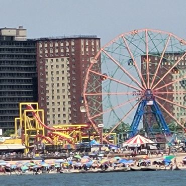 Coney Island park from water.