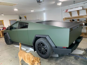 Cybertruck in Avery Dennison Matte Military Green