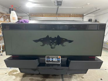 Cybertruck tailgate graphic, "Cyberbeast"
