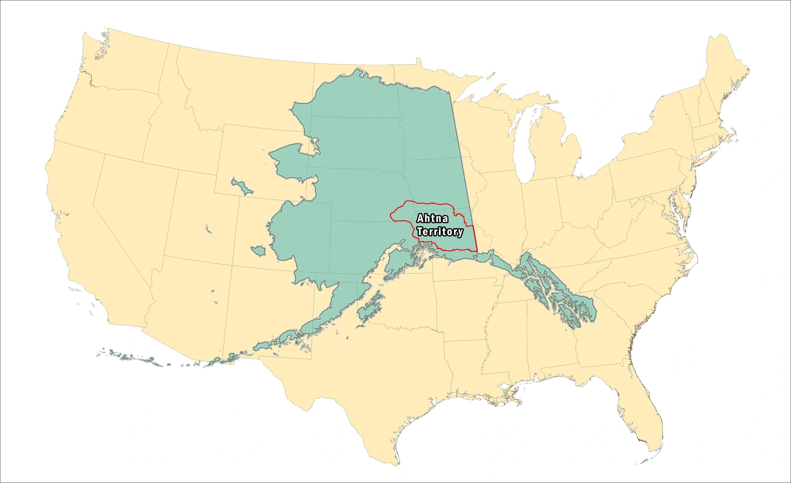 Alaska scale comparison to the contiguous U.S. - created in ArcGIS Pro