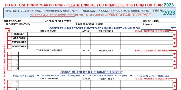 Officer & Delegate Form