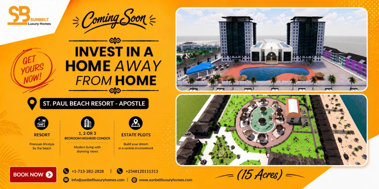 Luxury beach resort investment opportunity with condos and estate plots.