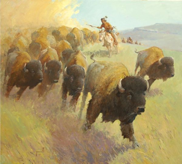 First to the Herd 36"x40"